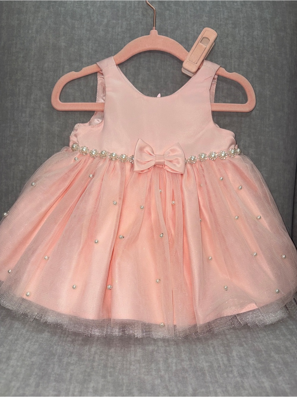American Princess Pink Pearl-Embellished Tulle Party Dress
